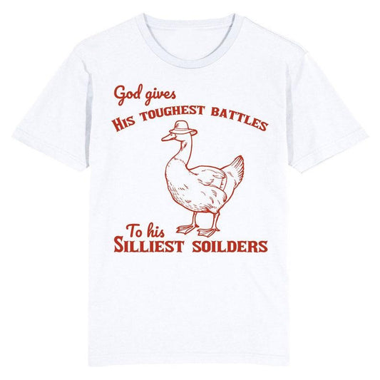 Funny Meme Shirt, Silly Duck, Silly soldiers, does he Tee, Gift Unisex T-Shirt Hoodie, Sweatshirt | WearSparks.com