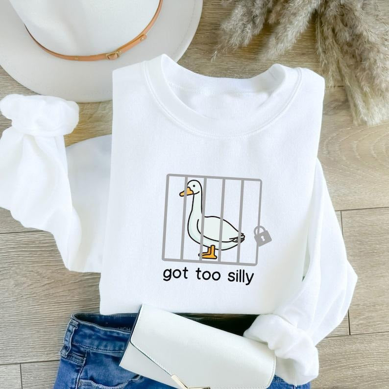 Funny Meme Shirt, Silly Goose Got Too Silly Tee, Gift Unisex T-Shirt Hoodie, Sweatshirt | WearSparks.com