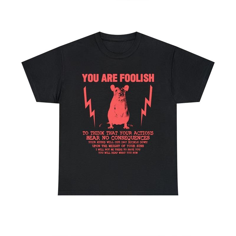 Funny Meme Shirt, You Are Footlish Horror Shirt, Funny Rat Graphic Tee, Quirky And Humorous Mouse Quote Design Merch...