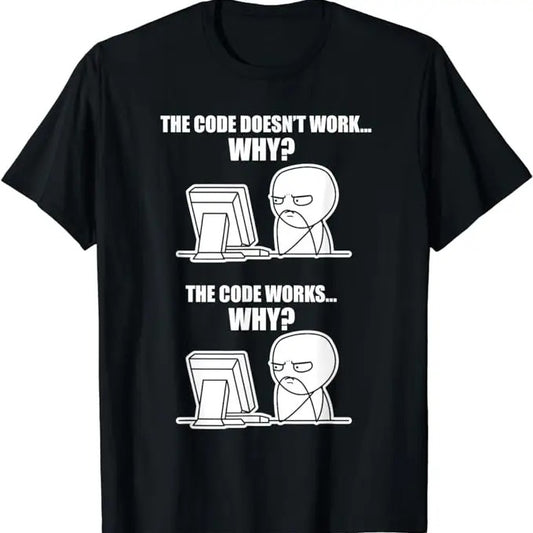 Funny Meme Shirts For Men, Code Works Why Meme T-Shirt, Gift For Coder, Menswear Top Hoodie, Sweatshirt | WearSparks.com