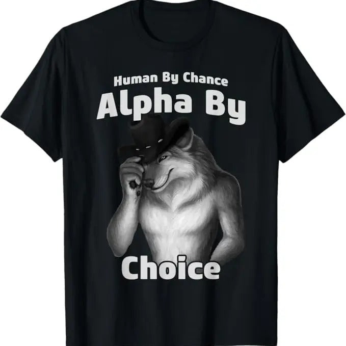 Funny Meme Shirts For Men, Cool Funny Alpha Wolf Memes T-Shirt Menswear Top Hoodie, Sweatshirt | WearSparks.com