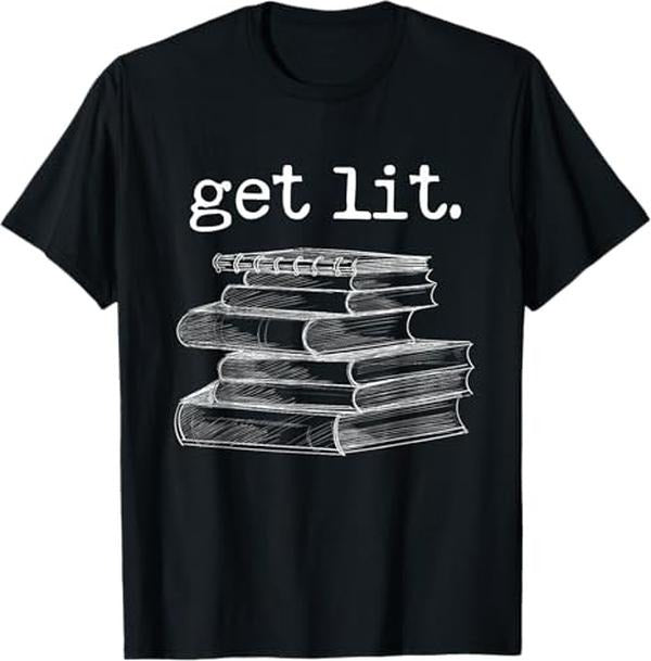 Funny Meme Shirts For Men, Get Lit with Books Funny Meme Book Lover Reading T-Shirt Menswear Top Hoodie, Sweatshirt