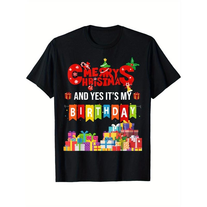 Funny Merry Christmas Yes It's My Birthday Party Mens T Shirt made in usa Hoodie, Sweatshirt | WearSparks.com