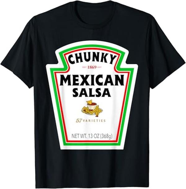 Funny Mexican Shirts, Group Condiments Funny Diy Halloween Costume Mexican Salsa T-Shirt Menswear Top Casual Classic...