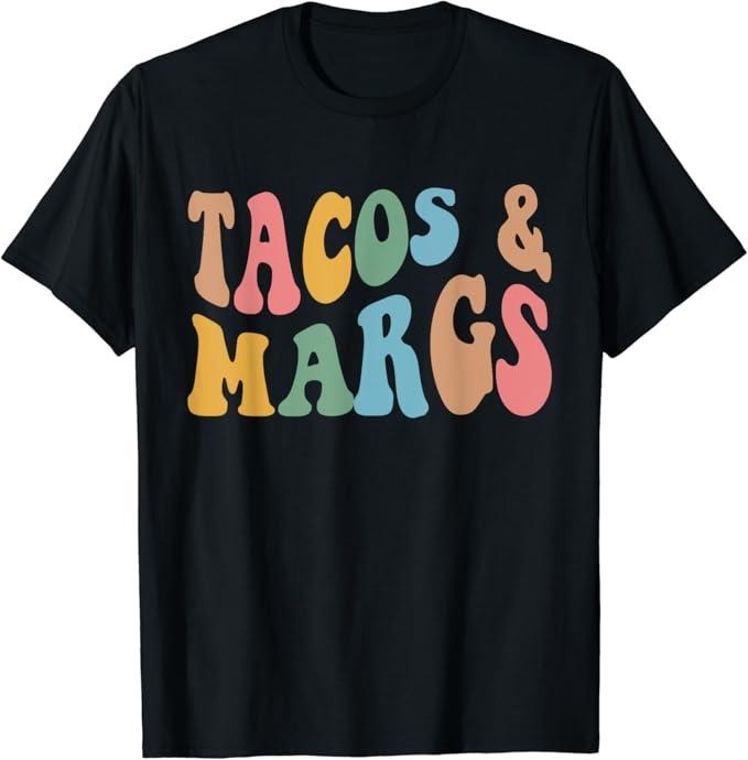 Funny Mexican Shirts, Tacos And Margs Funny Cinco De Mayo Mexican Fiesta Party T-Shirt Menswear Top Casual Classic...