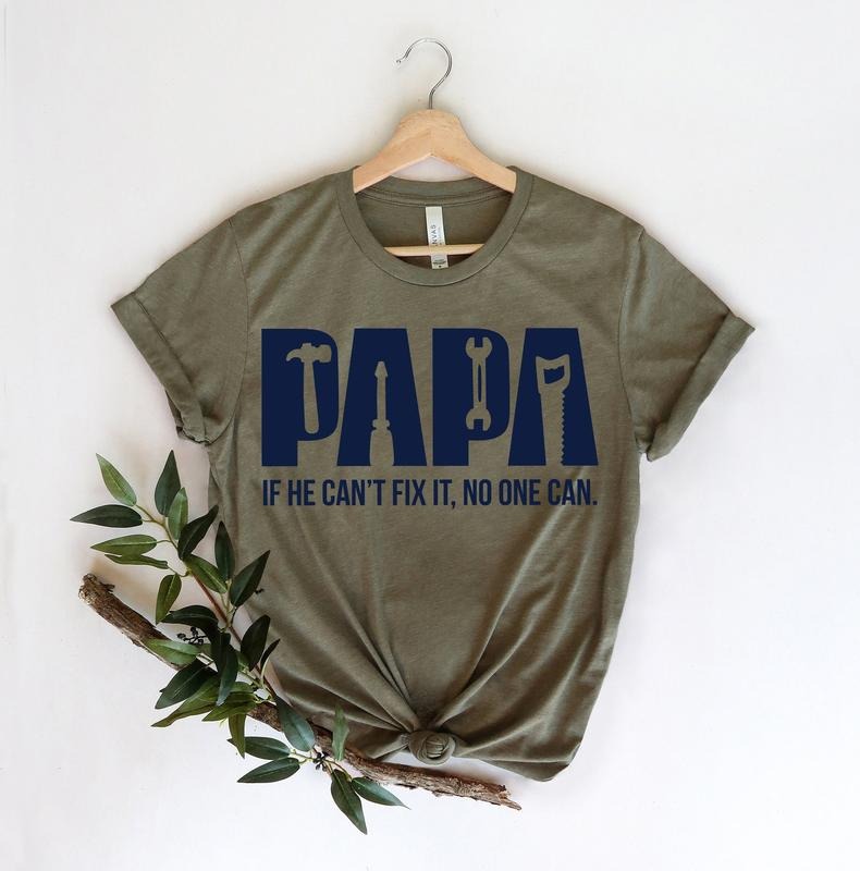 Funny Papa Birthday Shirt,Fixer of Things Shirt,Papa Tools Shirt,Papa Shirt,Papa can fix it tool box Shirt,Father's Day...