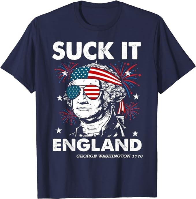 Funny Patriotic Shirts, Suck-It England Funny 4th July Shirt Menswear Top Casual Cotton Casual Cotton Hoodie, Sweatshirt