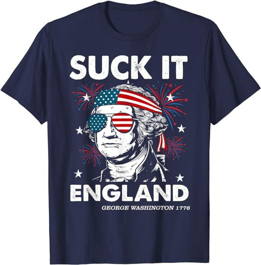 Funny Patriotic Shirts, Suck-It England Funny 4th July Shirt Menswear Top Casual Cotton Casual Cotton Hoodie, Sweatshirt