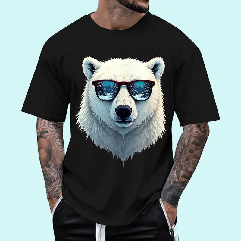 Funny Polar Bear in Sunglasses Men Women Bears Unisex T-Shirt, Cotton 100%, Top Trending Fashion Hoodie, Sweatshirt