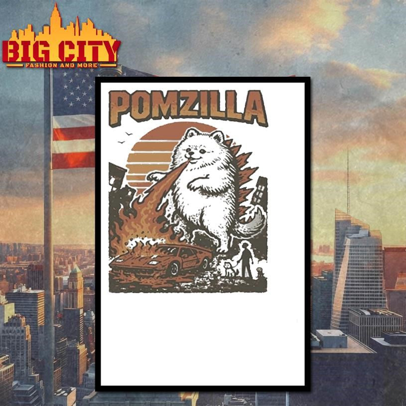 Funny Pomeranian Godzilla Shirt