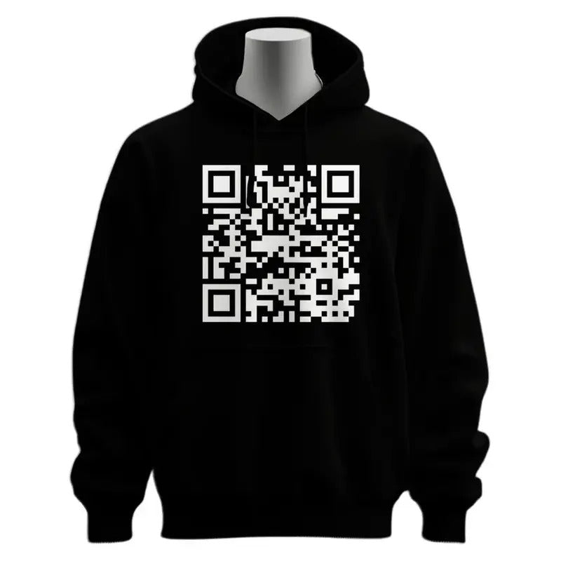 Funny QR Code Hoodie - Unisex Cotton Tee - Gildan 185000 - Menswear Sweatshirt | WearSparks.com