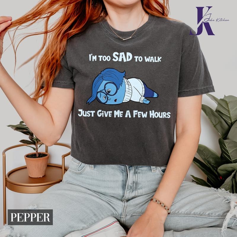 Funny Sadness Inside Out T-shirt, I'm too sad to walk, Inside Out 2 Emotion shirt, Inside Out Sadness Shirt Funny Tee,...