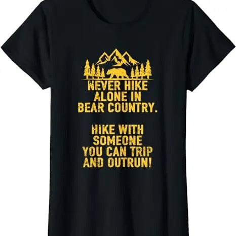 Funny Sarcastic Shirts For Women, Funny Sarcastic Adult Humor Outdoors Bear Hiking T-shirt Womenswear Casual Cotton...