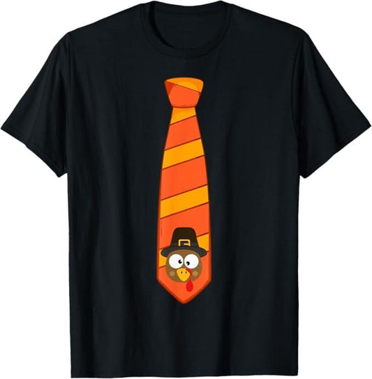 Funny Thanksgiving Shirts, Funny Thanksgiving Tie with Turkey for Family Dinner T-Shirt