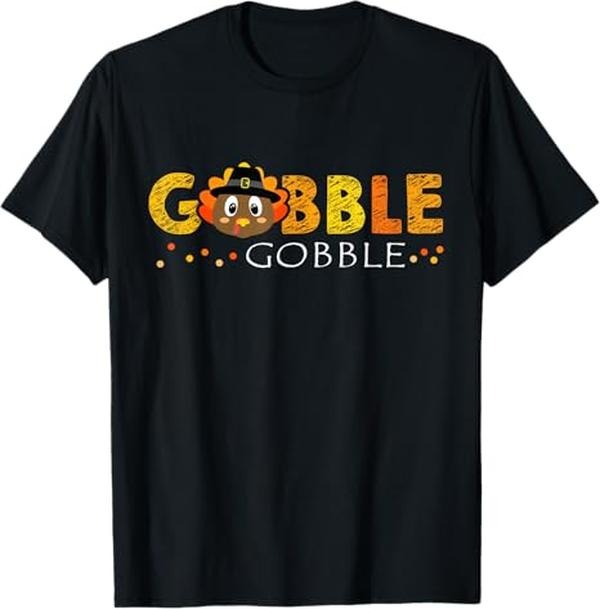 Funny Thanksgiving Shirts, Gobble Turkey Pilgrim Little Thanksgiving T-Shirt