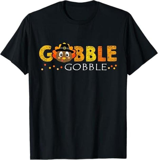 Funny Thanksgiving Shirts, Gobble Turkey Pilgrim Little Thanksgiving T-Shirt