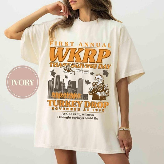 Funny Thanksgiving WKRP Turkey Drop T-Shirt, Sweatshirt, Hoodie