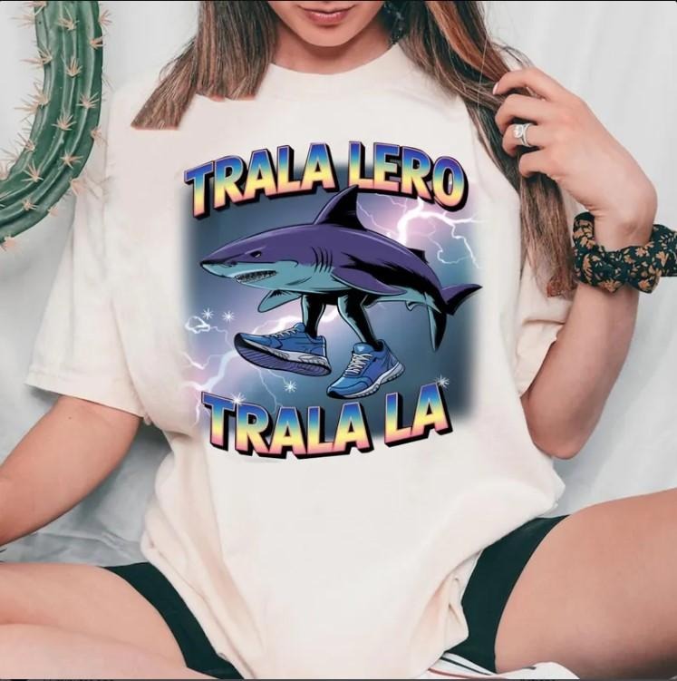 Funny Tralalero Tralala graphic tee, Shark With Shoes Shirt Cotton Fabric Hoodie, Sweatshirt | WearSparks.com