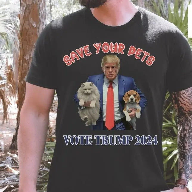 Funny Trump 2024 Shirt Animal Lover Gift Cat Lover Dog Lover Tshirt for Women and Men Republican Shirt Gift for Her or...
