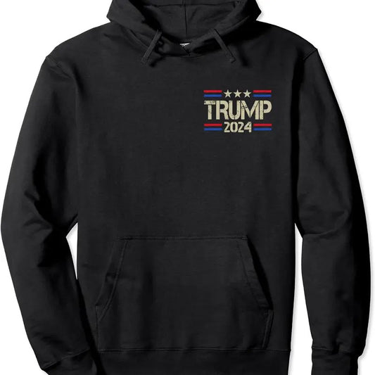 Funny Trump 2024 USA Flag Hoodie | Unisex Hooded Sweatshirt T-Shirts | WearSparks.com