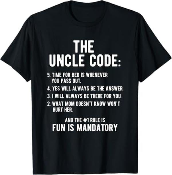 Funny Uncle Shirts, Gifts For Uncle, The Uncle Code Cool T-Shirt - Menswear Casual Cotton Hoodie, Sweatshirt | WearSparks.com