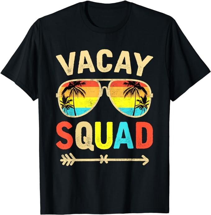 Funny Vacation Shirt, Vacay Squad Funny Beach Summer Vacation Family Matching Trip T-Shirt Menswear Casual Cotton Hoodie,...