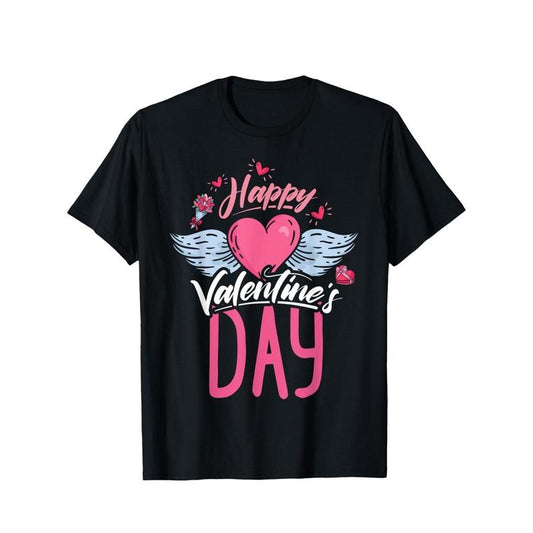 Funny Valentine's Day Graphic Tee for Men - 100% Cotton, Short Sleeve, Crew Neck T-Shirt with Heart & Love Print