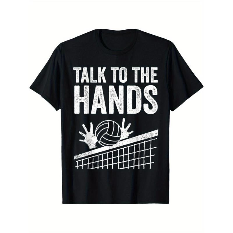 Funny Volleyball Gift for Men Cool Talk To The Hands T-Shirt Made in USA Hoodie, Sweatshirt | WearSparks.com