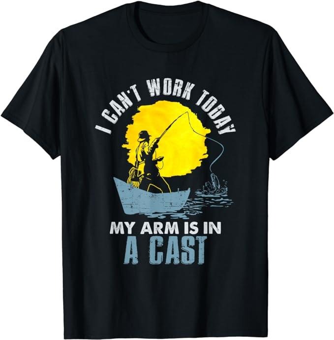 Funny Work T-Shirts, Funny I Can't Work Today My Arm Is in a Cast T Shirt - Laugh T-Shirt Menswear Casual Cotton Hoodie,...