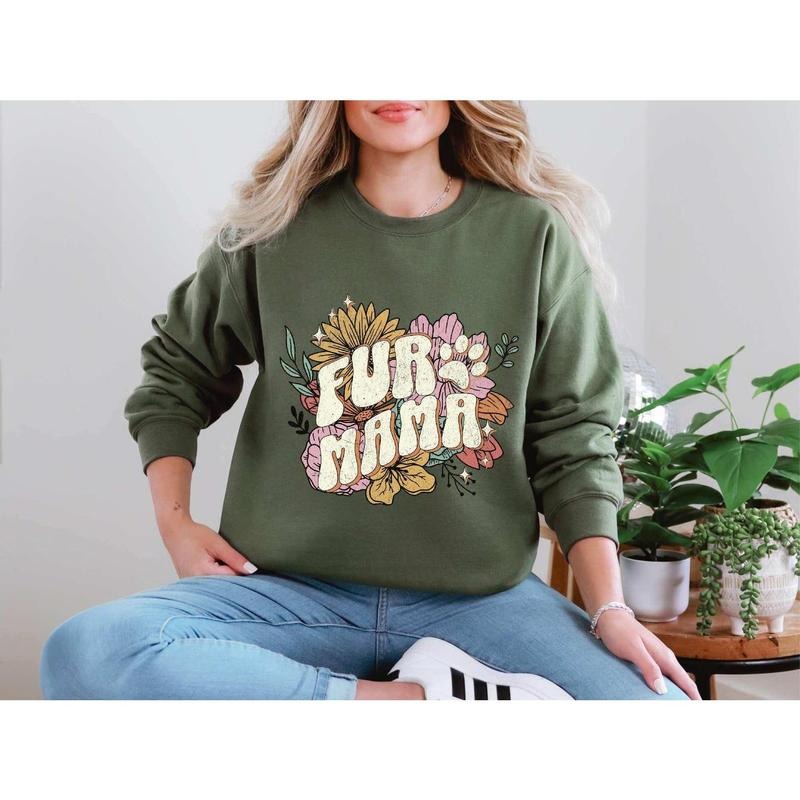 Fur Mama Sweatshirt , Dog Mom Sweatshirt, Dog Mama Shirt, Cat Mama Sweatshirt, Dog Mom Hoodie | WearSparks.com