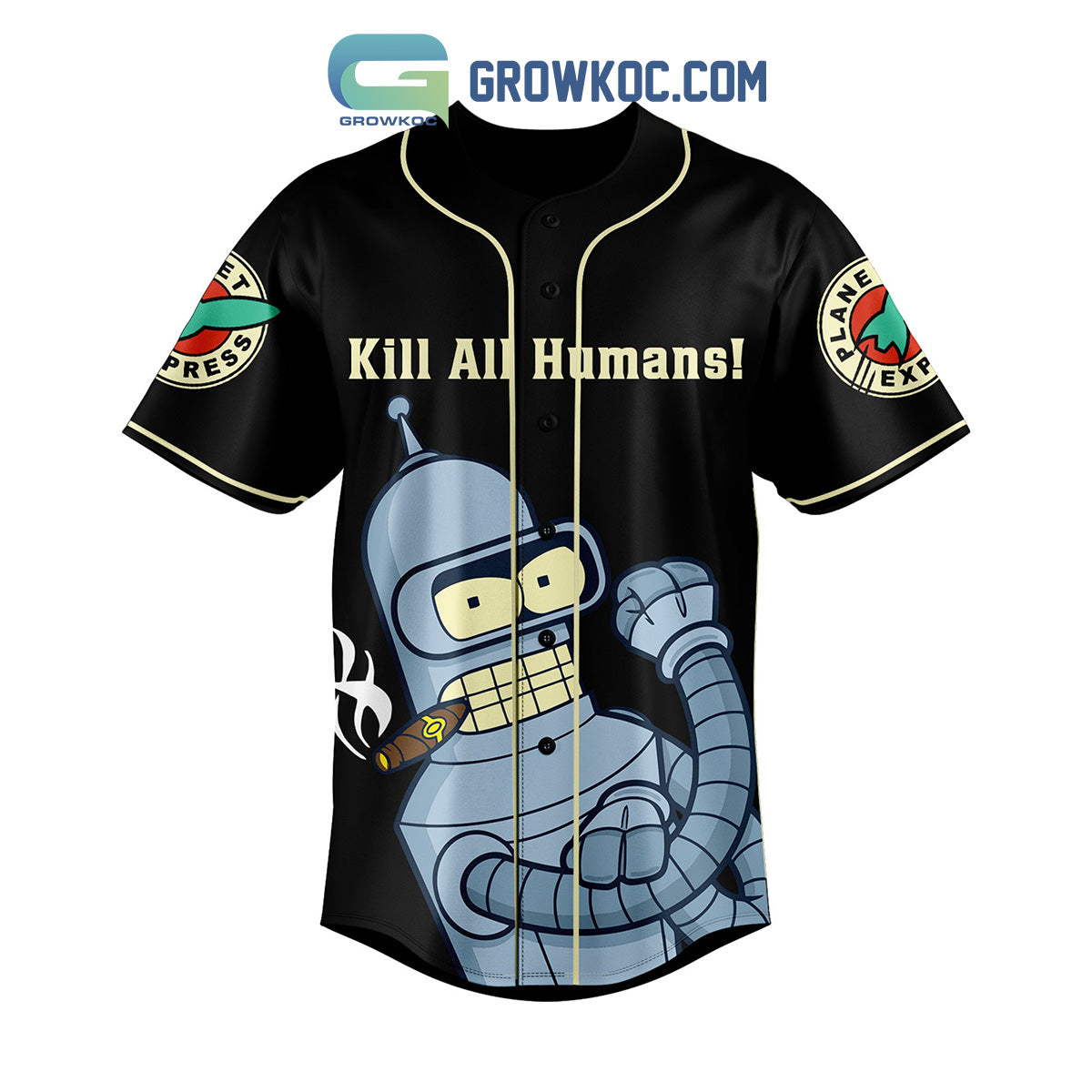 Futurama Bender And Fry Personalized Baseball Jersey Black
