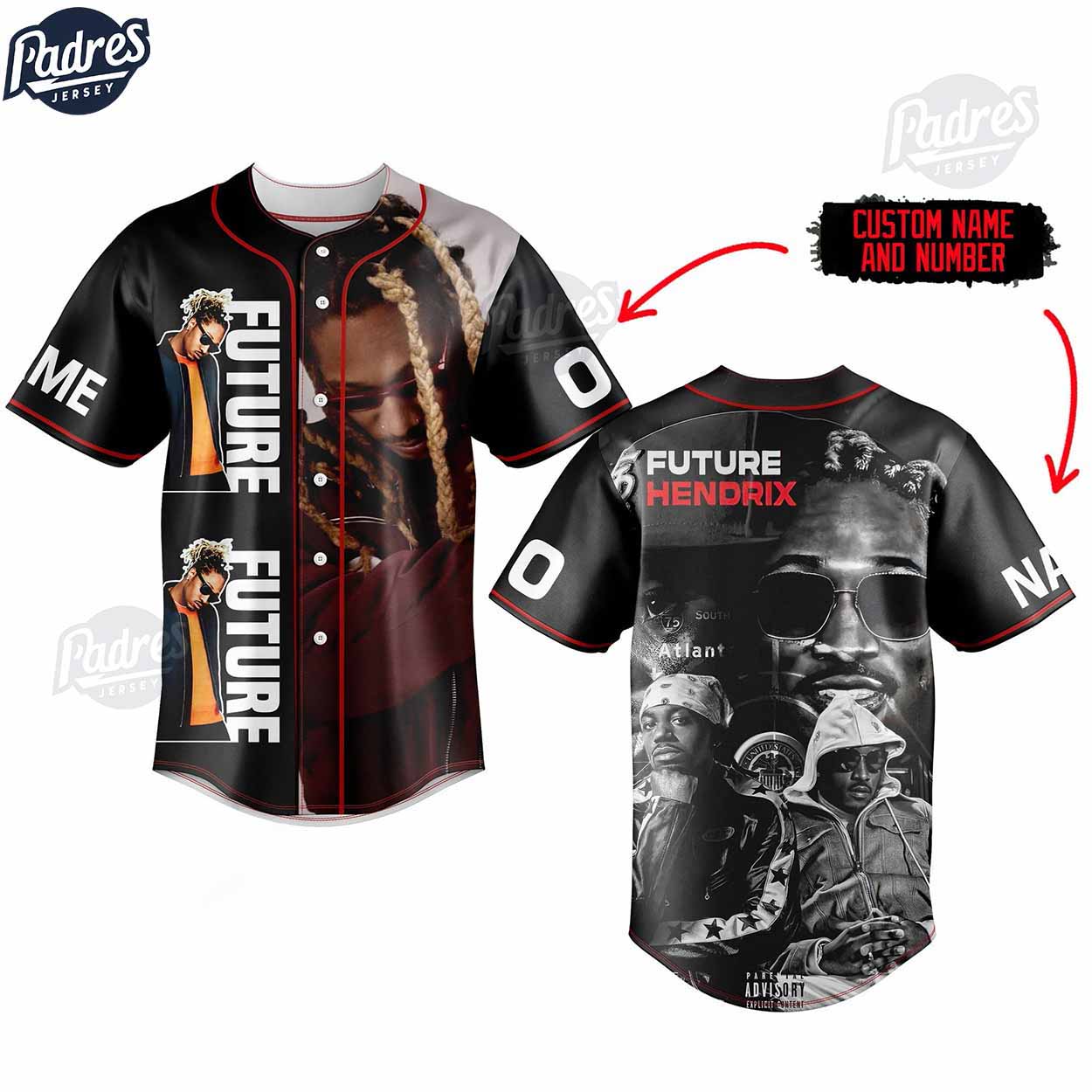 Future Hendrix Custom Baseball Jersey Style - Padres Jersey Oasis: Elevate Your Baseball Style Game T-Shirts,... (Image 1)