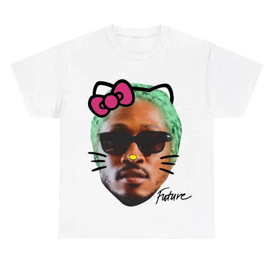 Futute Pink Kittyy Green Hair Shirt Hoodie, Sweatshirt | WearSparks.com