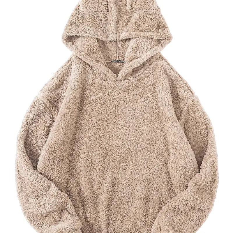 Fuzzy Long Sleeve Pullovers Hoodie Cute Teddy Bear Hooded Sweatshirt T-Shirts | WearSparks.com