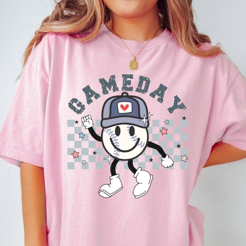 GAME DAY BASEBALL SHIRT, BASEBALL SHIRT, COMFORT COLORS CASUAL COTTON T-SHIRT FOR MOMS Fabric Top Hoodie, Sweatshirt