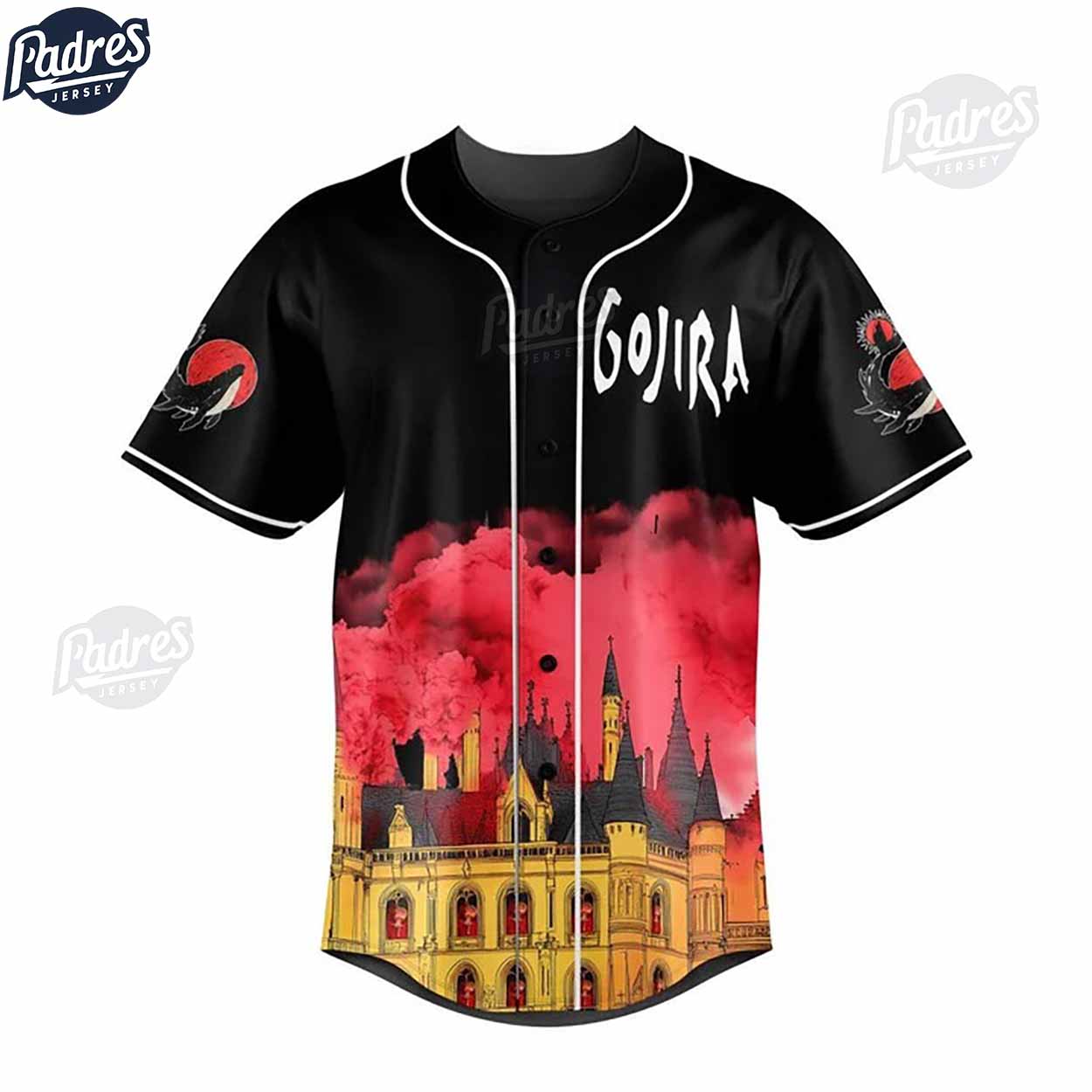 GOJIRA Custom Black Baseball Jersey - Padres Jersey Oasis: Elevate Your Baseball Style Game T-Shirts, Hoodie,... (Image 1)