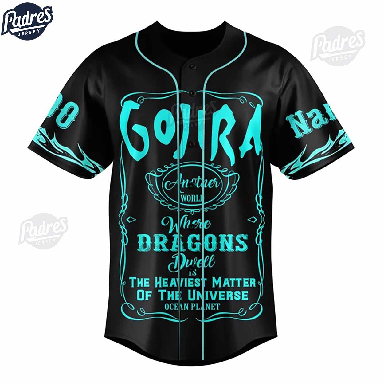 GOJIRA Where Dragons Dwell Custom Baseball Jersey - Padres Jersey Oasis: Elevate Your Baseball Style Game... (Image 2)