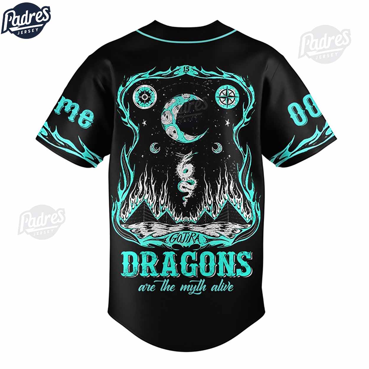 GOJIRA Where Dragons Dwell Custom Baseball Jersey - Padres Jersey Oasis: Elevate Your Baseball Style Game... (Image 3)