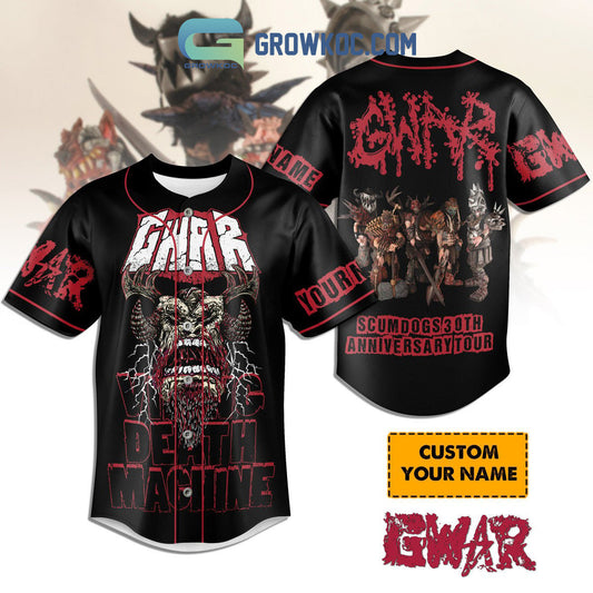 GWAR Death Machine Sumdogs 20th Anniversary Tour Personalized Baseball Jersey