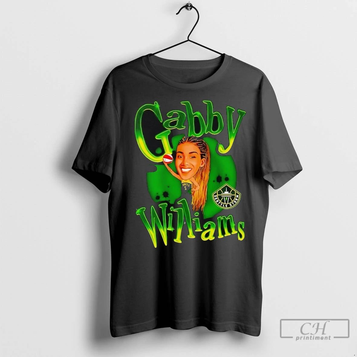 Gabby William Seattle Storm Basketball Graphic T Shirts