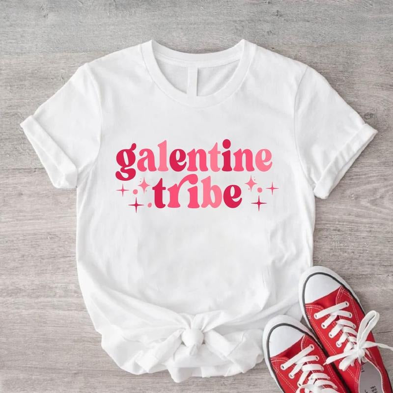Galentine Tribe Shirt, Best Friend Valentine's Day T-Shirt, Girls Trip Group Valentine's Day Tee, Gift Shirt For...