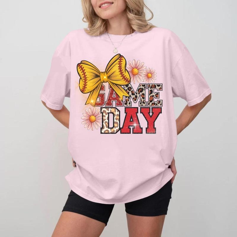 Game Day Floral Bow Crewneck, Unisex Soft Cotton Shirt Hoodie, Sweatshirt | WearSparks.com