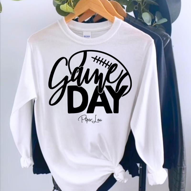Game Day Football Long Sleeve Tee, Made in the USA, Long Sleeve Shirts, #sports #fall Hoodie, Sweatshirt | WearSparks.com
