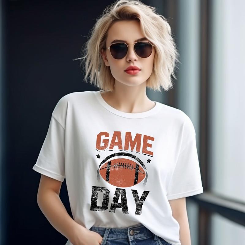 Game Day Shirt, Football Lovers Tee, Sport Lovers Tshirt, Gifts For Football Fan, Short Sleeve Tee Shirt, Football Gifts,...