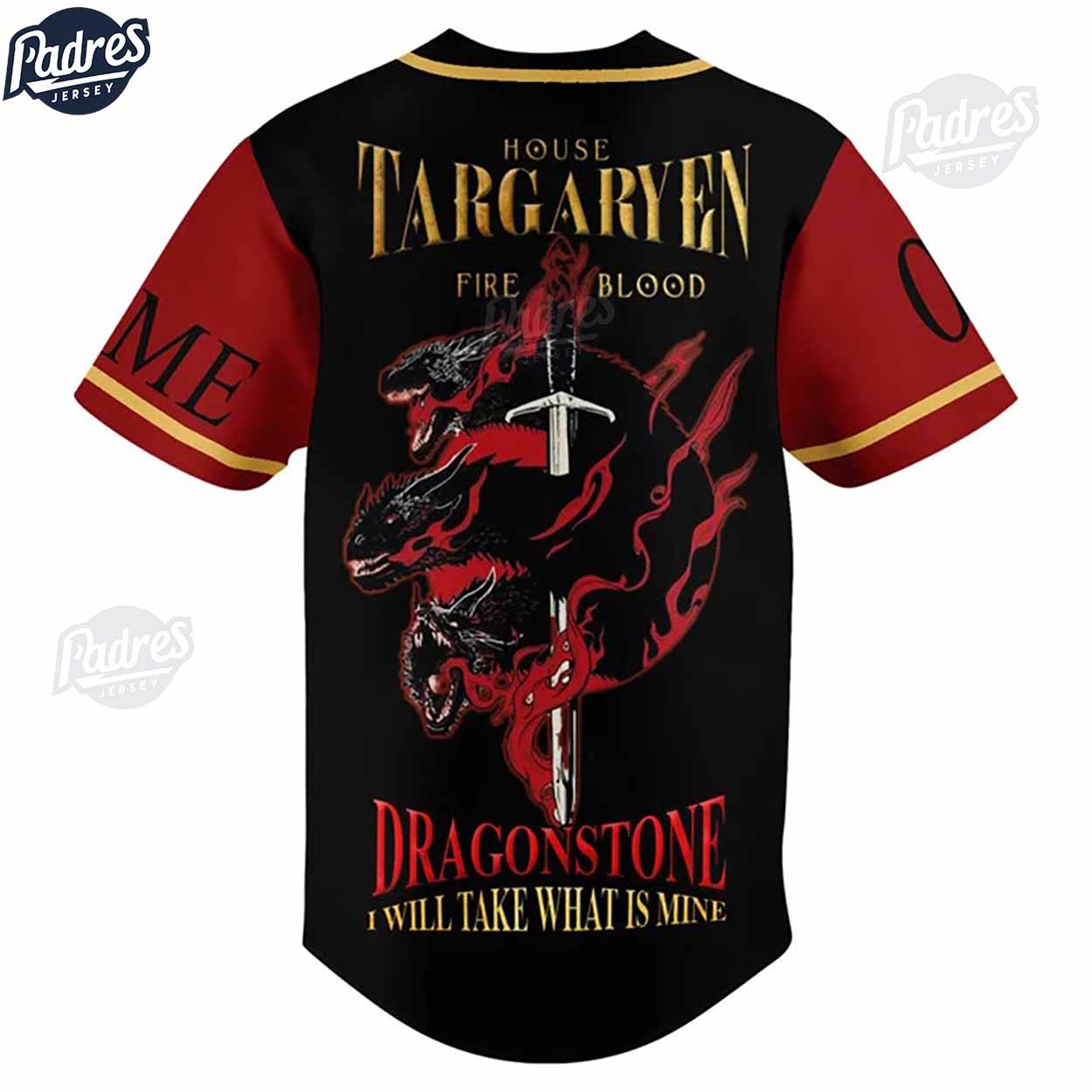Game Of Thrones House Of The Dragon Custom Baseball Jersey - Padres Jersey Oasis: Elevate Your Baseball Style... (Image 2)
