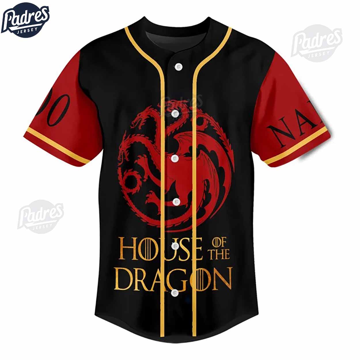 Game Of Thrones House Of The Dragon Custom Baseball Jersey - Padres Jersey Oasis: Elevate Your Baseball Style... (Image 3)