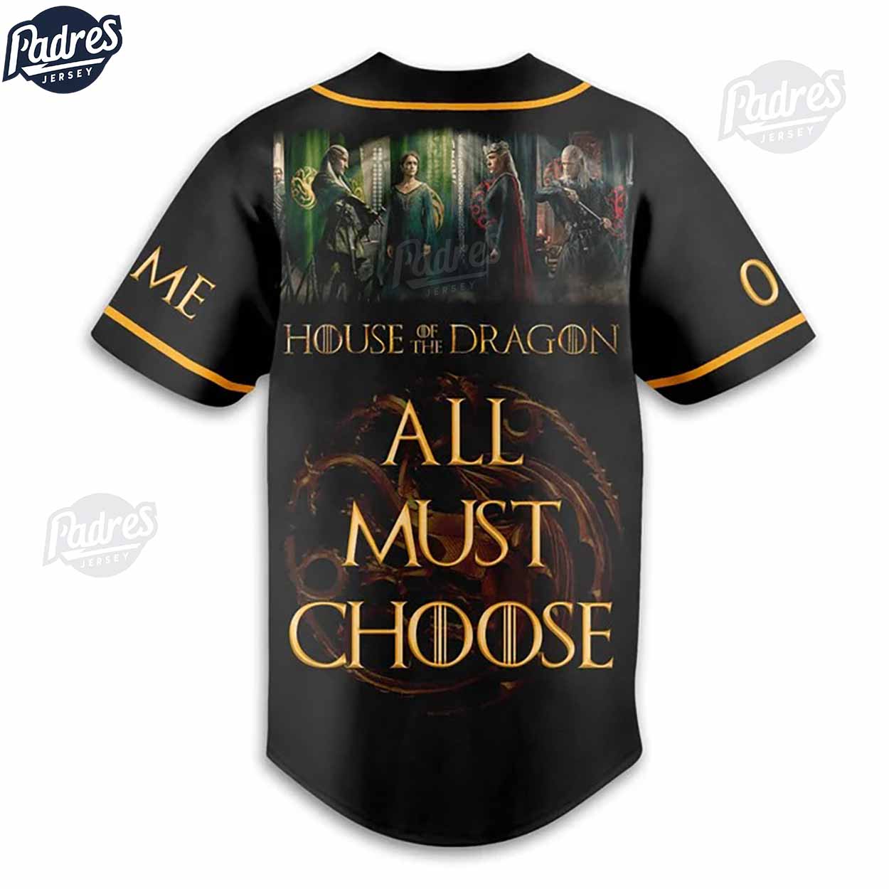 Game Of Thrones House Of The Dragon Custom Baseball Jersey Style - Padres Jersey Oasis: Elevate Your Baseball... (Image 3)