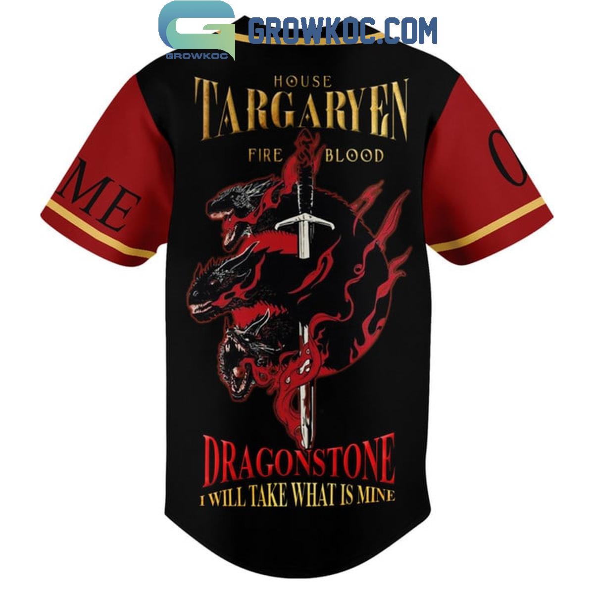 Game Of Thrones House Targaryen Fire And Blood Personalized Baseball Jersey
