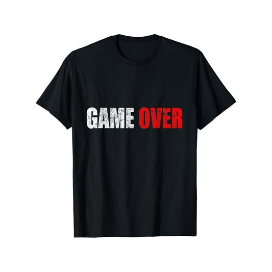Game Over" Funny Graphic Tee - 100% Cotton, Casual T-Shirt for Men & Women