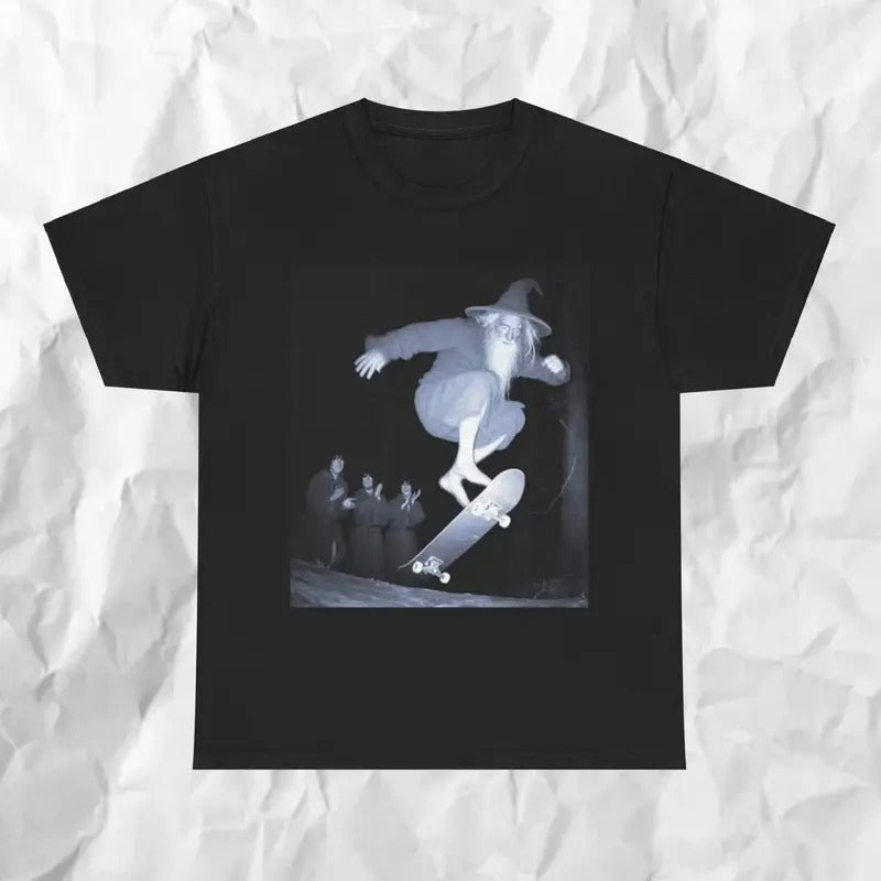 Gandalf Skate Unisex Heavy Cotton Tee, Funny Graphic Printed Tee Menswear Top Hoodie, Sweatshirt | WearSparks.com